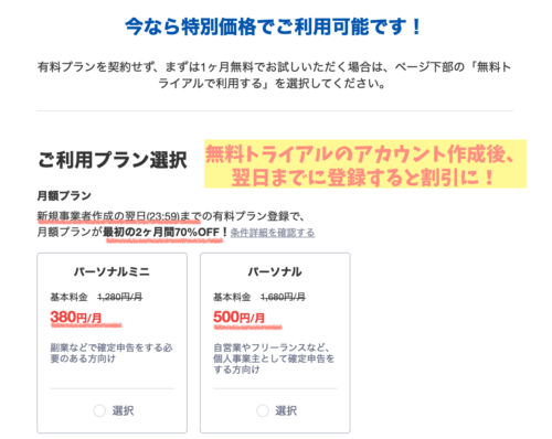 マネーフォワード確定申告キャンペーン70%オフ