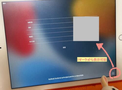 iPadシリアルコードMEID確認方法