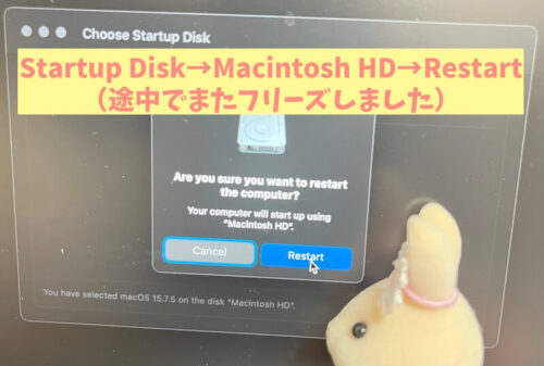 M1MacBookPro消去アシスタント進まないフリーズ
